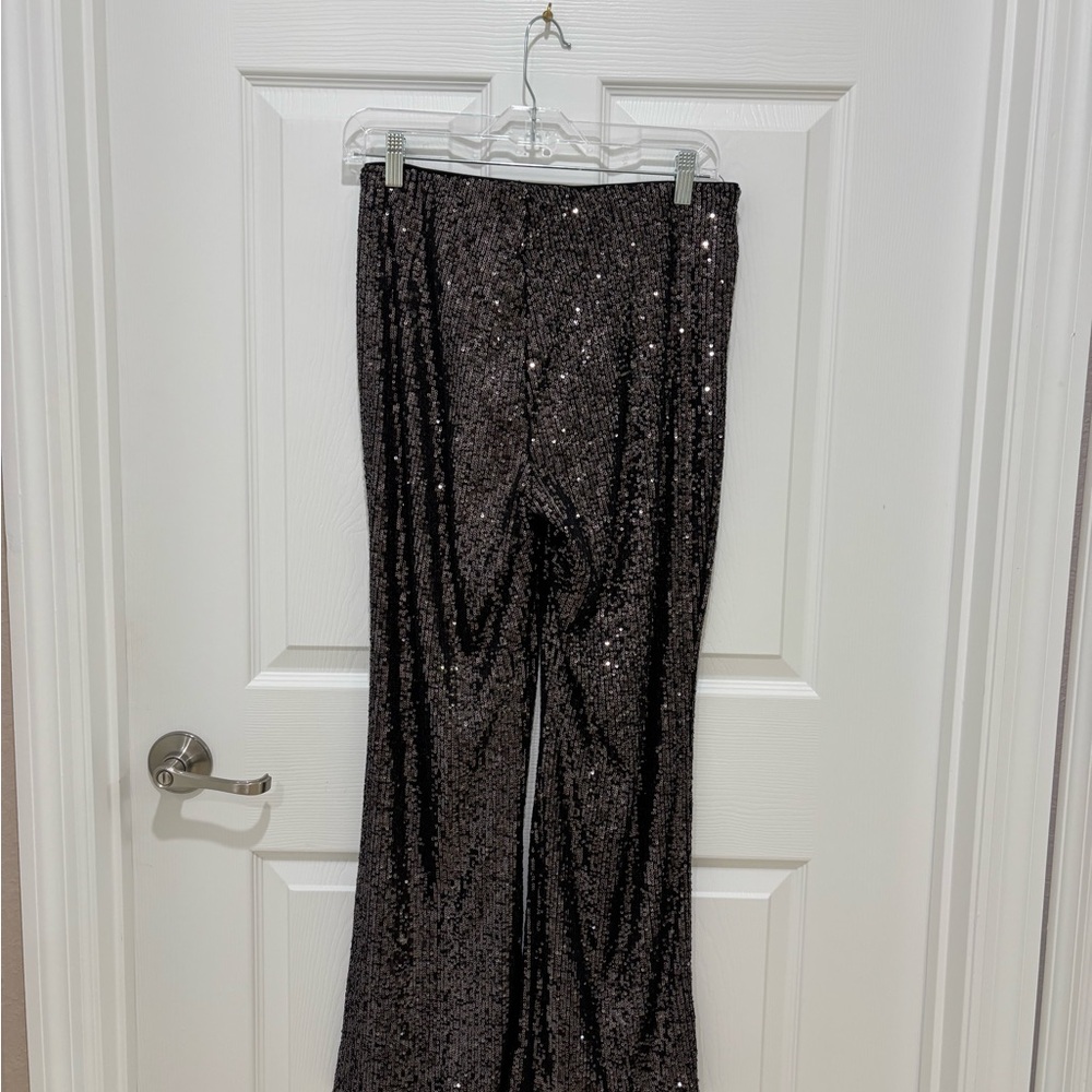Old Navy Black Sequin Flare Pants
